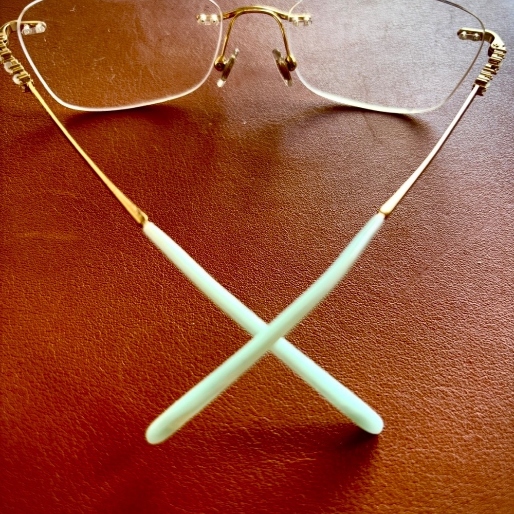 Tiffany Vintage Eyeglasses 23k gold w Swarovski Crystals - Picture 9 of 14